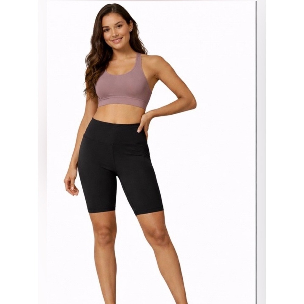 Calvin Klein Black Biker Shorts L | High Rise Athletic Workout Shorts